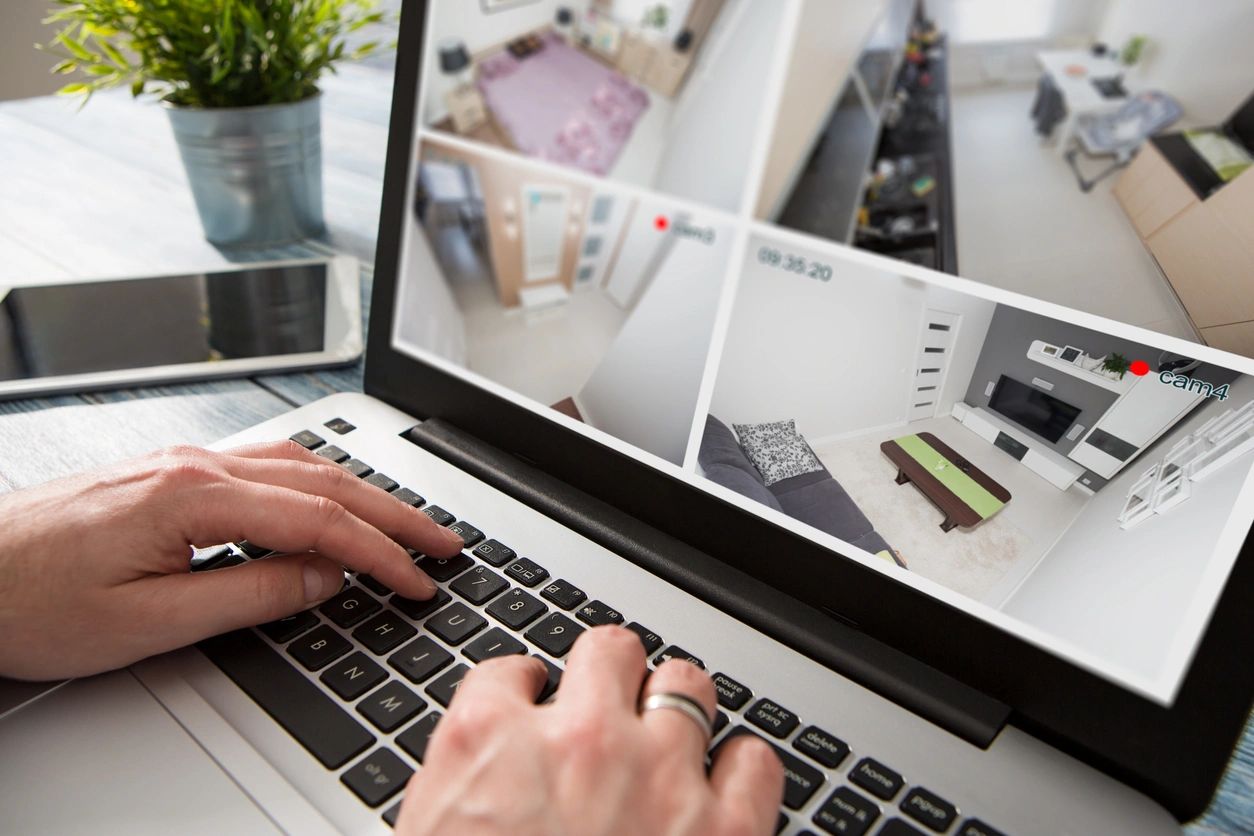 A person is using their laptop to view the pictures.